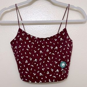 NWT Aeropostale Floral Burgundy Bungee Cami